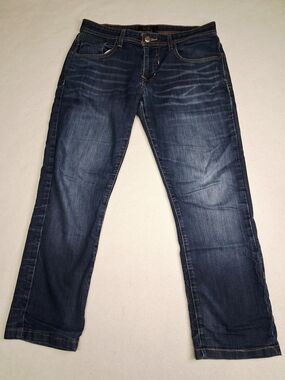 Guess Men's Straight-Leg Jeans in Dark Indigo Hemmed Short